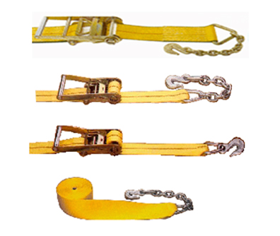 2 Cargo Tie Down Strap with Chain Anchor Assembly